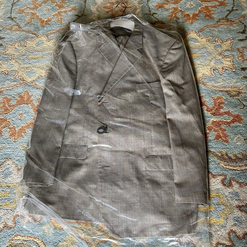 Gerald Austin Men's Plaid Suit Blazer 50L Pants 44L Matching Set